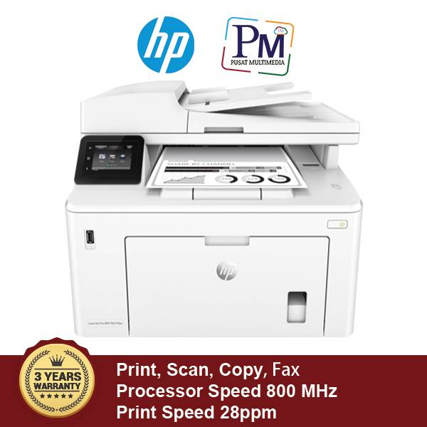 HP LaserJet Pro MFP M227fdn Mono Printer (FREE RM80 TnGo or Grab e ...