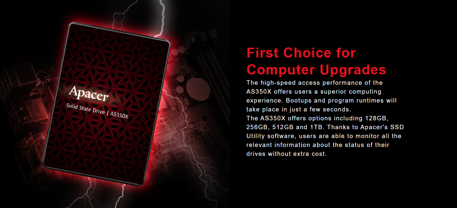 APACER AS350X (256GB / 512GB) 2.5" SATA III 6Gb/s SSD - 560MBs / 540MBs ...