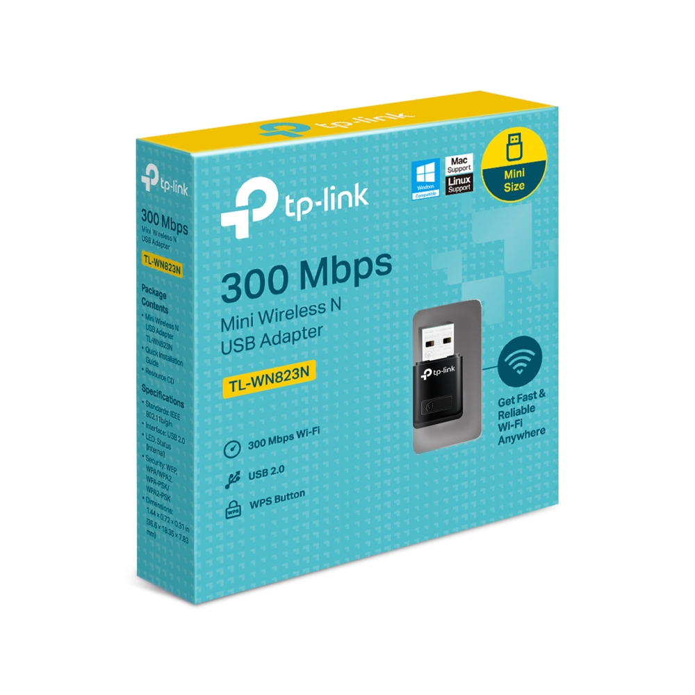 TP-LINK TL-WN823N 300Mbps Wireless-N Mini Size USB Adapter - USB 2.0